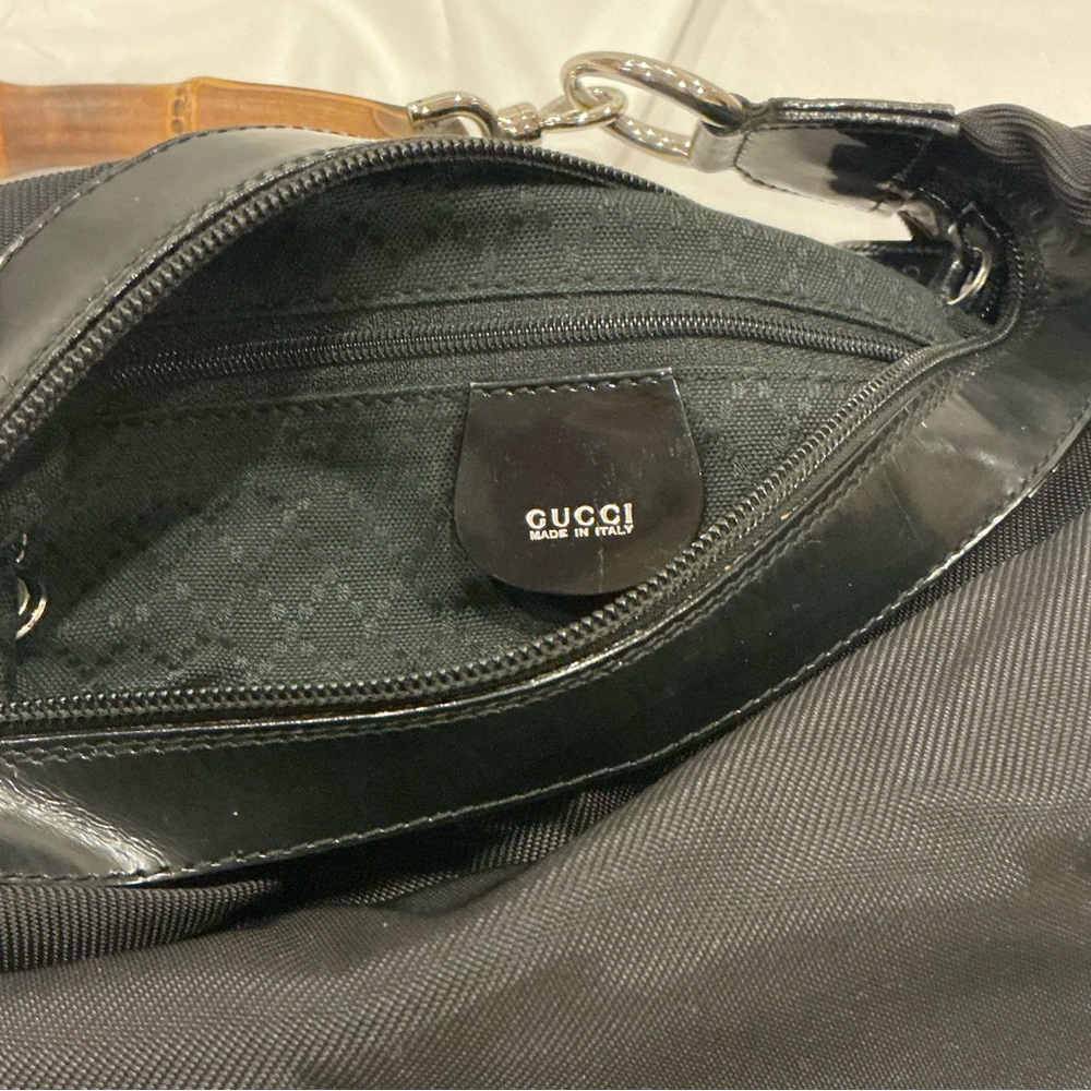 Authentic Gucci Bamboo Handle Nylon Shoulder Bag - Picture 11 of 13